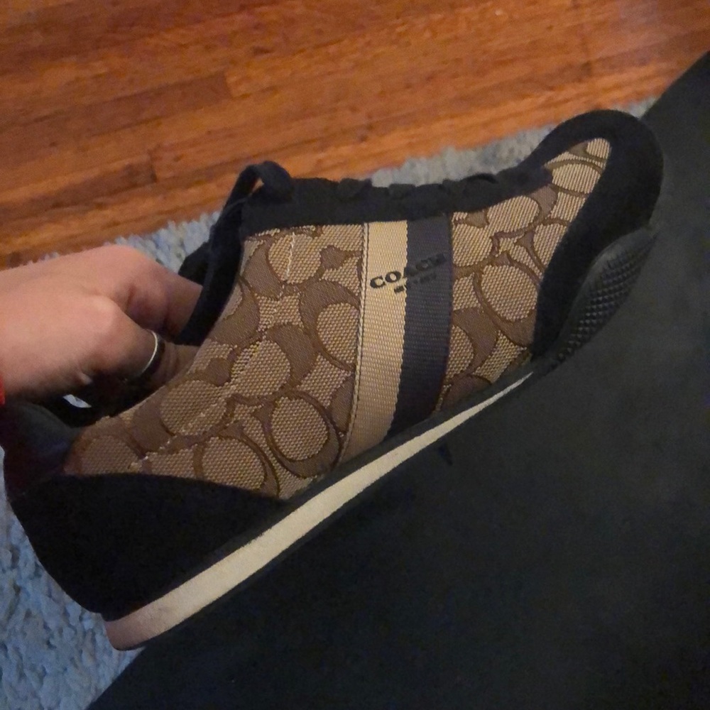 Coach navy blue suede shoes